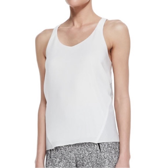 rag & bone Tops - Rag & Bone Womens Chieftain Cream Leather Trim Racerback Tank Minimalist XS NWT